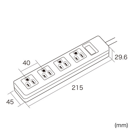 TAP-SH3450MG3P / シャッタータップ（3P・4個口・5m）