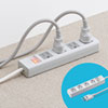 TAP-SH3425MGSW 3P・4個口オートシャッター付き電源タップ(一括集中スイッチ・マグネット付き・2.5m) TAP-SH3425MGSW / 3P・4個口オートシャッター付き電源タップ(一括集中スイッチ・マグネット付き・2.5m)