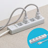 TAP-SH3425MG 3P・4個口オートシャッター付き電源タップ(マグネット付き・2.5m) TAP-SH3425MG / 3P・4個口オートシャッター付き電源タップ(マグネット付き・2.5m)