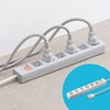 TAP-SH3650MGSW 3P・6個口オートシャッター付き電源タップ(一括集中スイッチ・マグネット付き・5m) TAP-SH3650MGSW / 3P・6個口オートシャッター付き電源タップ(一括集中スイッチ・マグネット付き・5m)