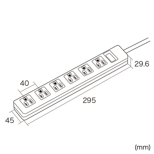 TAP-SH3650MG / 3P・6個口オートシャッター付き電源タップ（マグネット付き・5m）