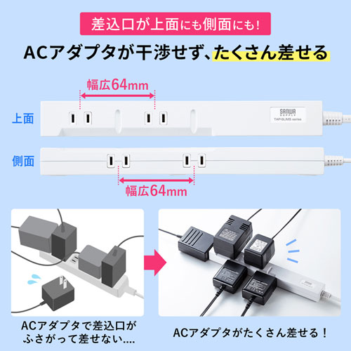 TAP-SLIM5-2 / スリムタップ（2P・5個口・2m）