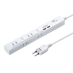 TAP-SLIM5U-1 / USB充電機能付きスリムタップ（2P・5個口・1m）