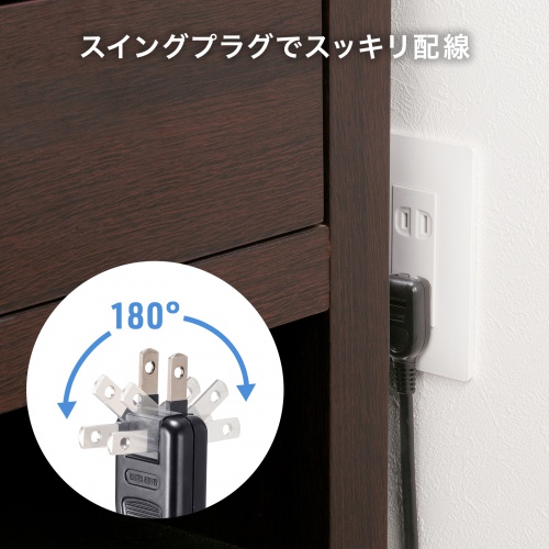 TAP-SLIM6UC-15BK / スリムタップ（AC6個口・A1＋C1・PD33W・1.5m・ブラック）