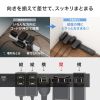 TAP-SLIM6UC-15BK / 縦横間差込み自在スリムタップ（AC6個口・A1＋C1・PD33W・1.5m・ブラック）