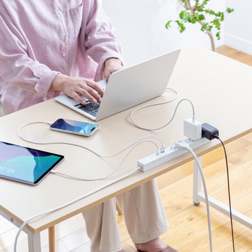 TAP-SLIM6UC-15W / スリムタップ（AC6個口・A1＋C1・PD33W・1.5m・ホワイト）