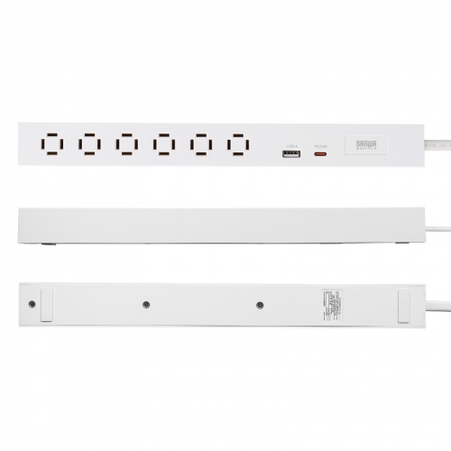 TAP-SLIM6UC-15W / スリムタップ（AC6個口・A1＋C1・PD33W・1.5m・ホワイト）