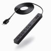 TAP-SLIM6UC-3BK / スリムタップ（AC6個口・A1＋C1・PD33W・3m・ブラック）