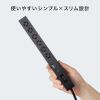 TAP-SLIM6UC-3BK スリムタップ(AC6個口・A1+C1・PD33W・3m・ブラック) TAP-SLIM6UC-3BK / スリムタップ(AC6個口・A1+C1・PD33W・3m・ブラック)