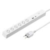 TAP-SLIM6UC-3W スリムタップ(AC6個口・A1+C1・PD33W・3m・ホワイト) TAP-SLIM6UC-3W / スリムタップ(AC6個口・A1+C1・PD33W・3m・ホワイト)