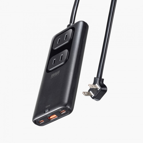 TAP-SLIM7U-15BK / スリムタップ（AC2個口・USB-C×2＋USB-A×1・PD100W）