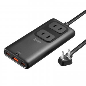 TAP-SLIM7U-15BK / スリムタップ(AC2個口・USB-C×2+USB-A×1・PD100W)