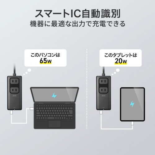 TAP-SLIM7U-15BK / スリムタップ（AC2個口・USB-C×2＋USB-A×1・PD100W）