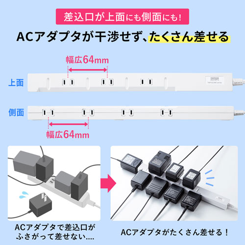 TAP-SLIM8-2 / スリムタップ（2P・8個口・2m）