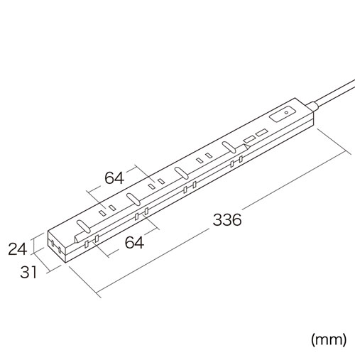 TAP-SLIM8U-1 / スリムタップUSB充電機能付き（2P・8個口・1m）