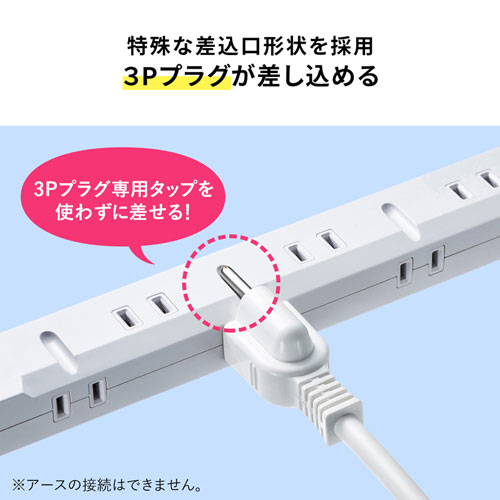 TAP-SLIM8U-1 / スリムタップUSB充電機能付き（2P・8個口・1m）