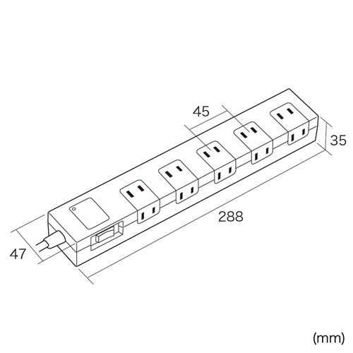 TAP-SP2110-5BK / 雷ガードタップ（2P・10個口・5m・ブラック）