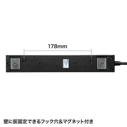 TAP-SP2110-1BK / 雷ガードタップ（2P・10個口・1m・ブラック）