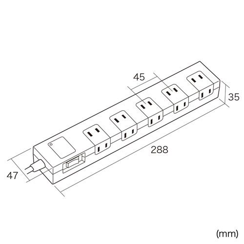 TAP-SP2110-5BR / 雷ガードタップ（2P・10個口・5m・ブラウン）