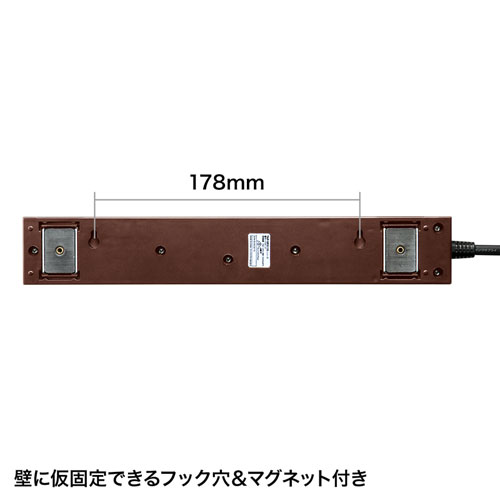 TAP-SP2110-5BR / 雷ガードタップ（2P・10個口・5m・ブラウン）