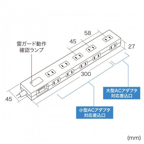 TAP-SP2110N-1BK / 雷ガードタップ（10個口・1m・ブラック）