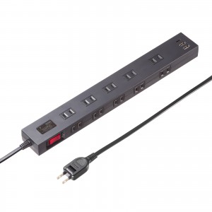 TAP-SP2110NUC-2BK / USB充電機能付きタップ 10個口 ブラック・2m