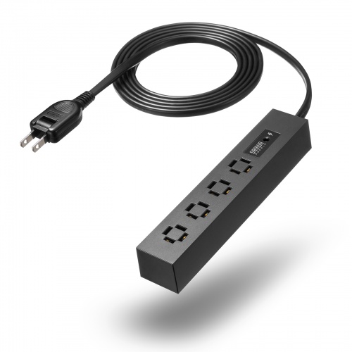 TAP-SPSLIM4MG-2BK / スリムタップ（AC4個口・マグネット付き・雷ガード付き）