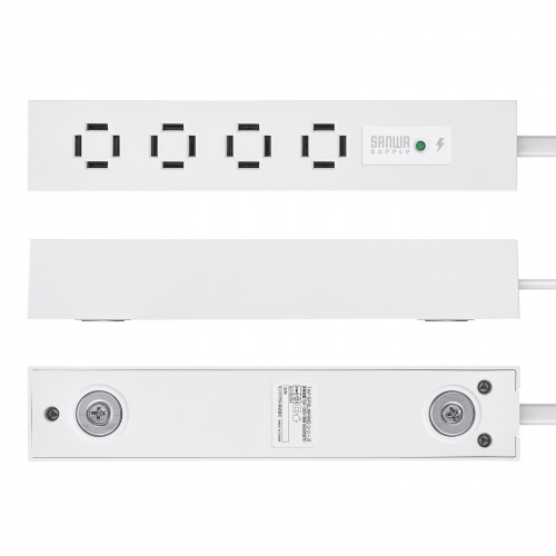 TAP-SPSLIM4MG-2W / スリムタップ(AC4個口・マグネット付き・雷ガード付き)