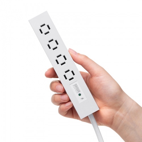 TAP-SPSLIM4MG-2W / スリムタップ(AC4個口・マグネット付き・雷ガード付き)