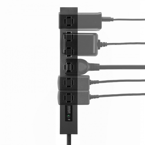 TAP-SPSLIM6MG-2BK / スリムタップ（AC6個口・マグネット付き・雷ガード付き）