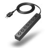 TAP-SPSLIM6MG-2BK スリムタップ(AC6個口・マグネット付き・雷ガード付き) TAP-SPSLIM6MG-2BK / スリムタップ(AC6個口・マグネット付き・雷ガード付き)