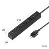 TAP-SPSLIM6MG-2BK スリムタップ(AC6個口・マグネット付き・雷ガード付き) TAP-SPSLIM6MG-2BK / スリムタップ(AC6個口・マグネット付き・雷ガード付き)
