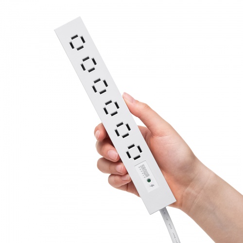 TAP-SPSLIM6MG-2W / スリムタップ(AC6個口・マグネット付き・雷ガード付き)