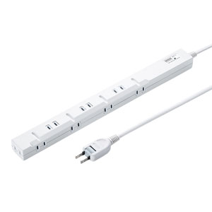 TAP-SPSLIM8-2 / スリム雷ガードタップ(2P・8個口・2m)