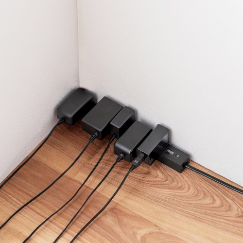 TAP-SPSLIM8MG-2BK / スリムタップ(AC8個口・マグネット付き・雷ガード付き)