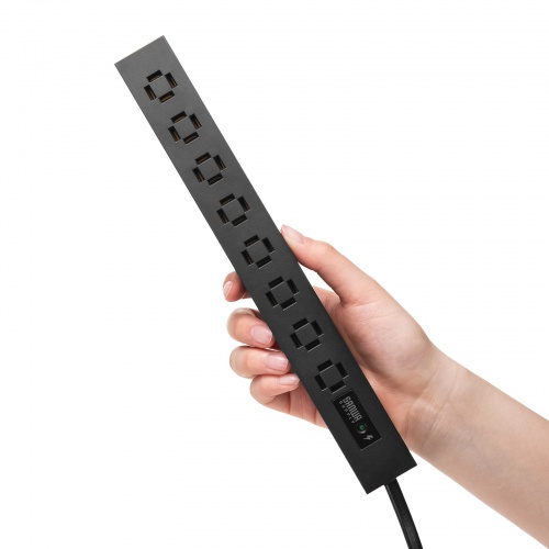 TAP-SPSLIM8MG-2BK / スリムタップ(AC8個口・マグネット付き・雷ガード付き)