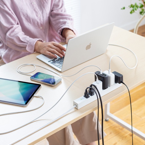 TAP-SPSLIM8MG-2W / スリムタップ(AC8個口・マグネット付き・雷ガード付き)