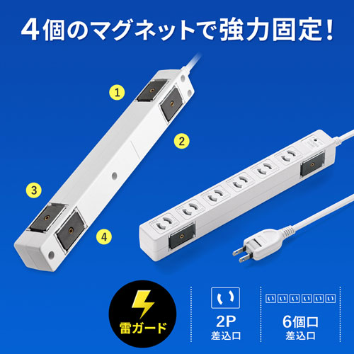 TAP-SPWMG26-5 / 雷ガードタップ（2P・6個口・5m）