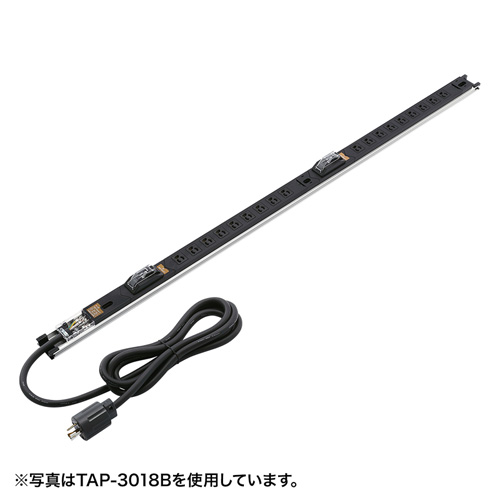 TAP-SV1524B / 19インチサーバーラック用コンセント（15A・3P・24個口・3m）