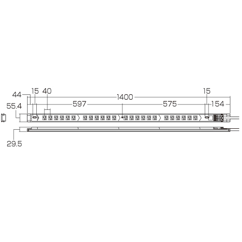 TAP-SV1524 / 19インチサーバーラック用コンセント（15A・3P・24個口・3m）