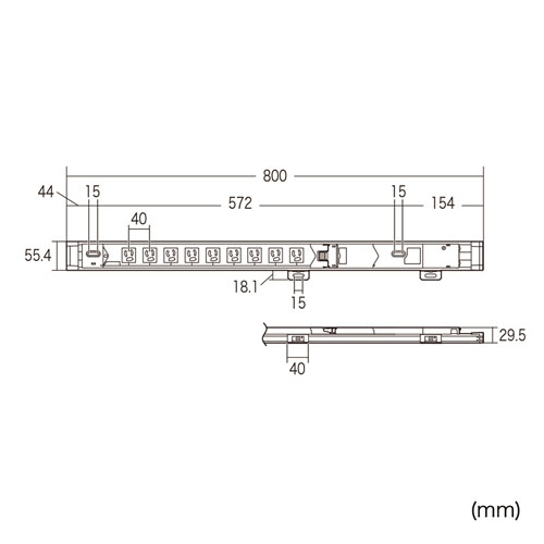 TAP-SV159BN / 19インチサーバーラック用コンセント(15A)