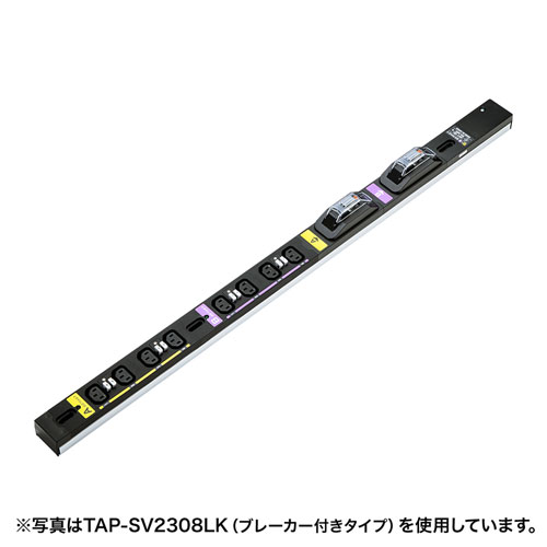 TAP-SV22012LK / 19インチサーバーラック用コンセント 200V（20A）抜け防止ロック機能付き（IEC C13・12個口・3m）