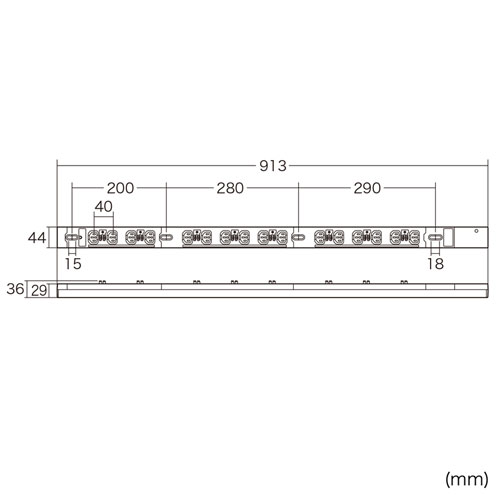 TAP-SV22016LK / 19インチサーバーラック用コンセント 200V（20A）抜け防止ロック機能付き（IEC C13・16個口・3m）