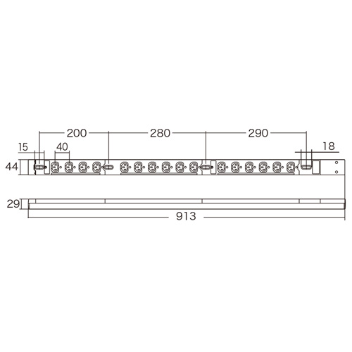 TAP-SV22016 / 19インチサーバーラック用コンセント（200V・20A・IEC C13・16個口・3m）