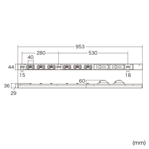 TAP-SV23012LK / 19インチサーバーラック用コンセント 200V（30A）抜け防止ロック機能付き（IEC C13・12個口・3m）