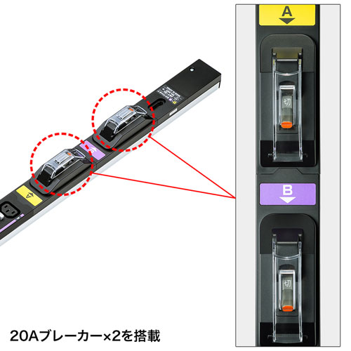 TAP-SV23012LK / 19インチサーバーラック用コンセント 200V（30A）抜け防止ロック機能付き（IEC C13・12個口・3m）