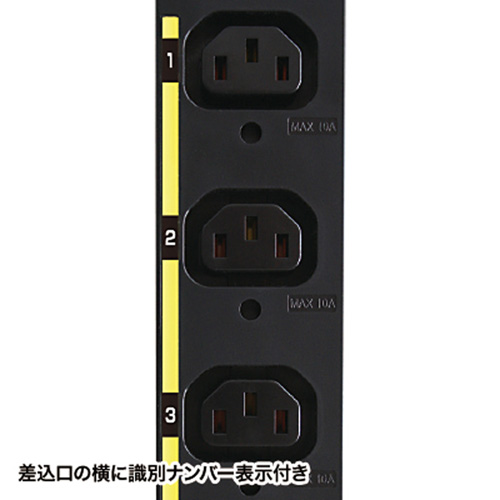 TAP-SV23012 / 19インチサーバーラック用コンセント（200V・30A・IEC C13・12個口・3m）