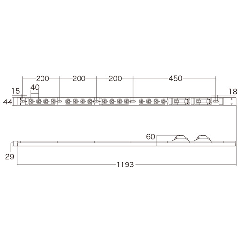 TAP-SV23016 / 19インチサーバーラック用コンセント（200V・30A・IEC C13・16個口・3m）