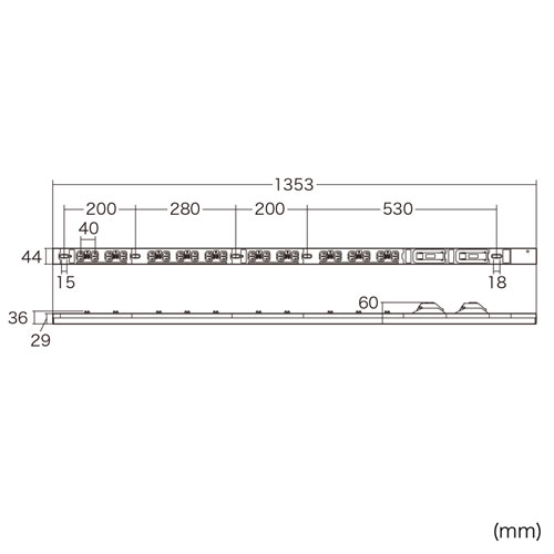 TAP-SV23020LK / 19インチサーバーラック用コンセント 200V（30A）抜け防止ロック機能付き（IEC C13・20個口・3m）
