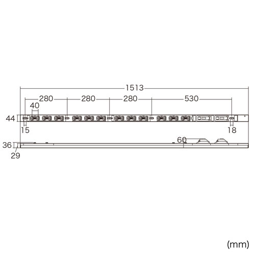 TAP-SV23024LK / 19インチサーバーラック用コンセント 200V（30A）抜け防止ロック機能付き（IEC C13・24個口・3m）